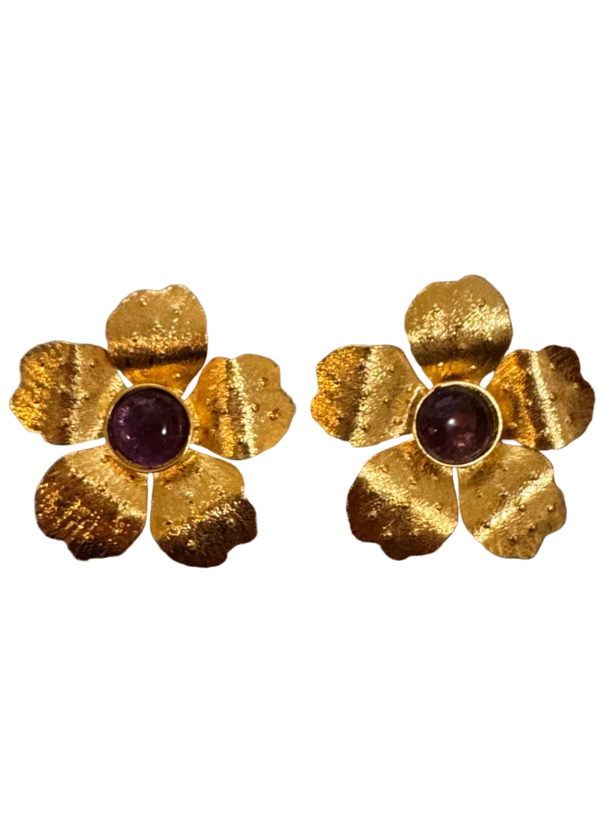 Purple Poppy Earrings