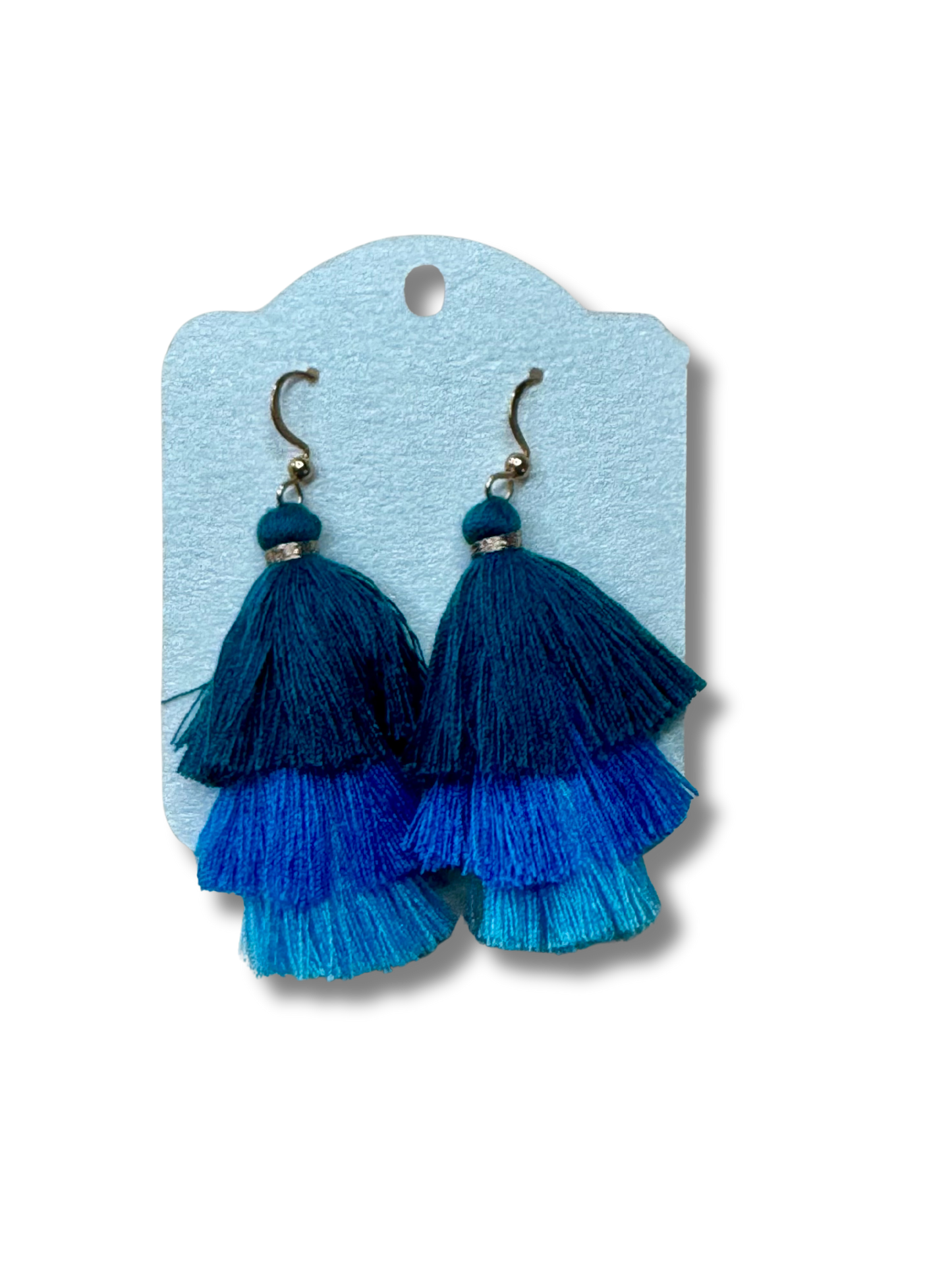 Monochromatic Tassel Earrings - Blue
