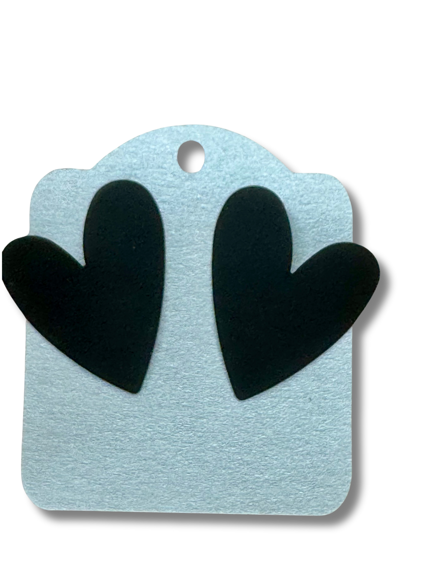 Heart earrings - Matte Black