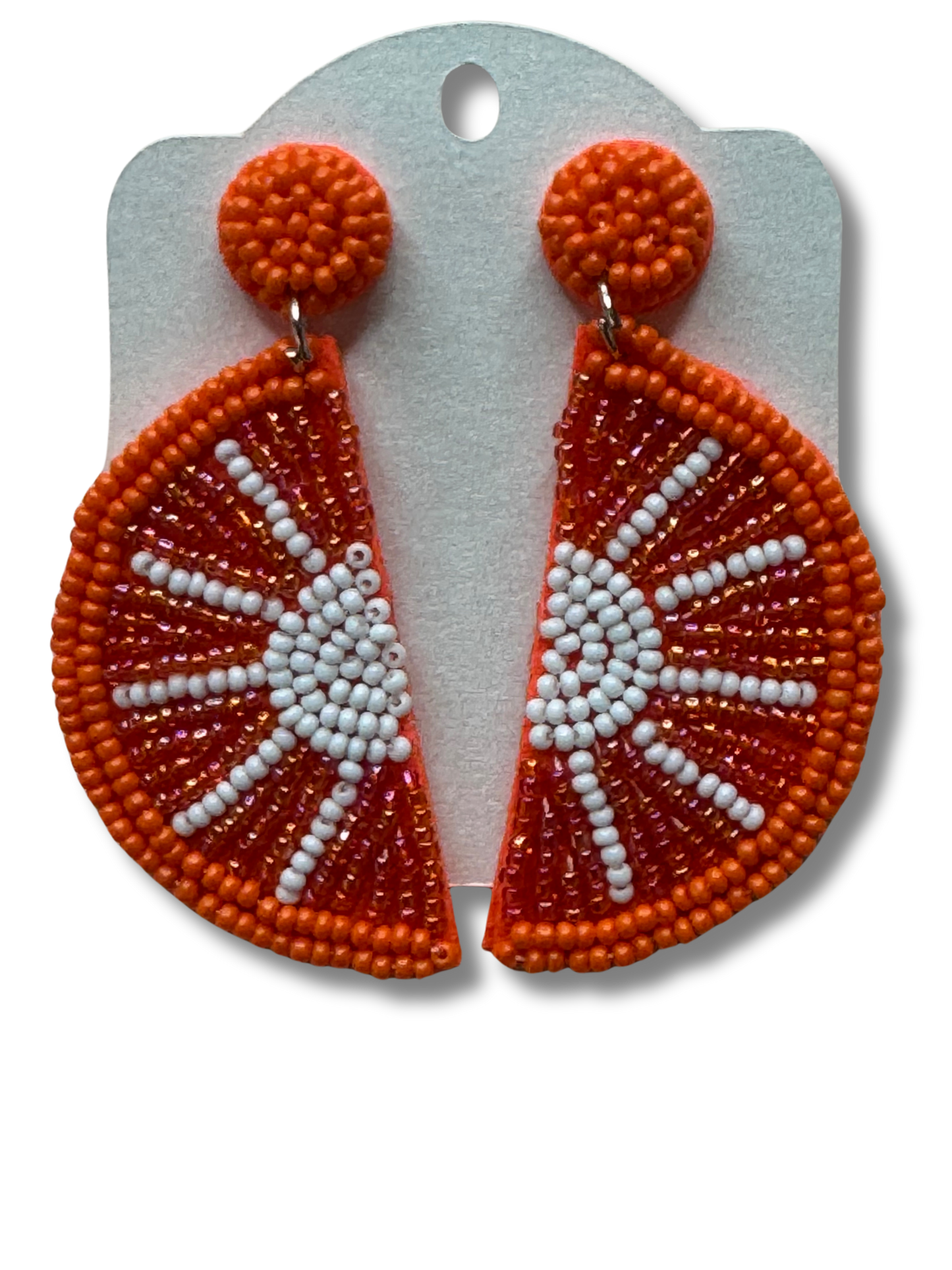 Orange beaded earrings