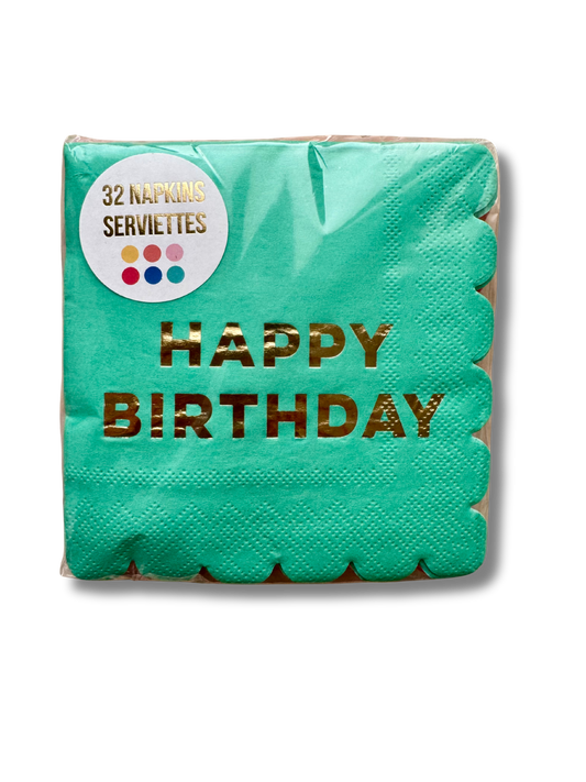 Happy B-Day Colorful Napkins - 32ct