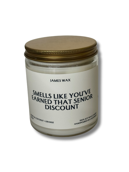 Your earned Senior Discount Candle