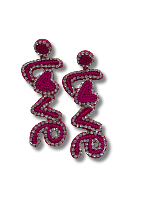 LOVE beaded earrings
