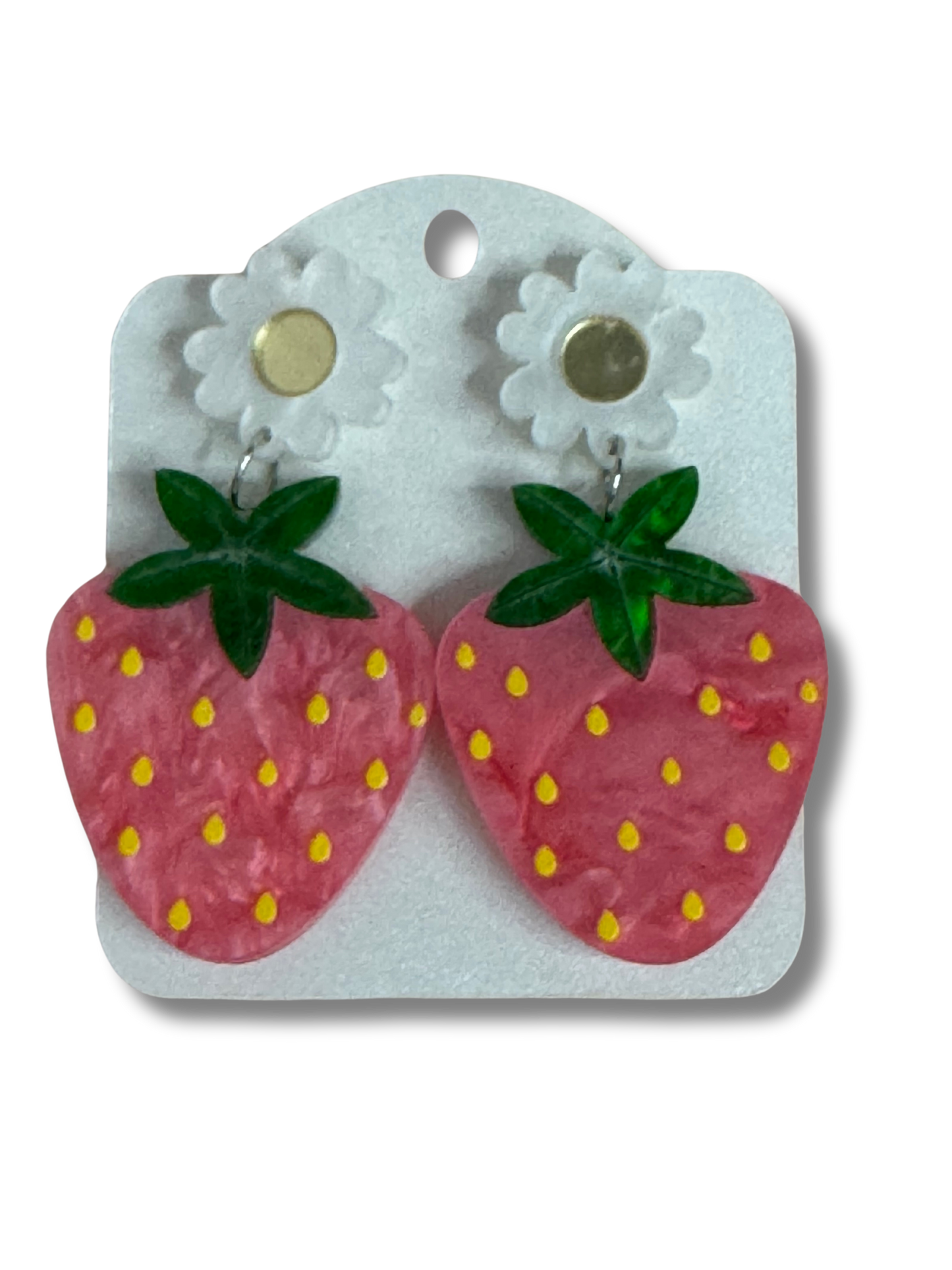 Daisy & strawberry earrings