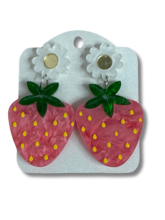 Daisy & strawberry earrings