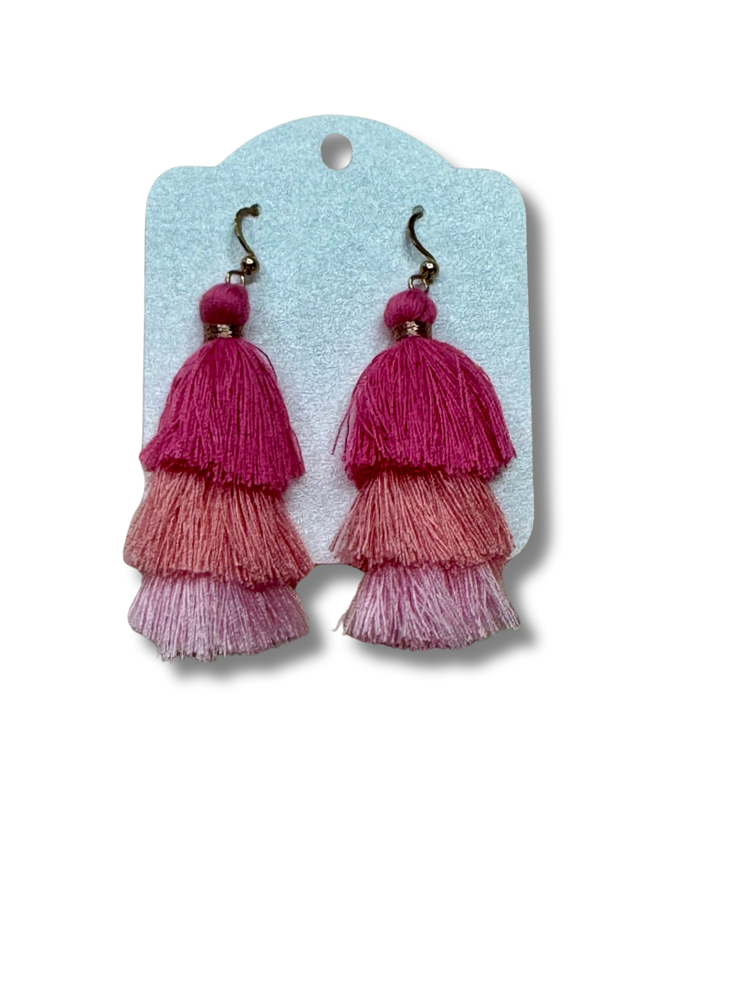 Monochromatic Tassel Earrings - Pink