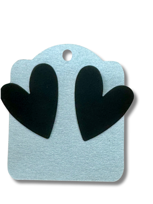 Heart earrings - Matte Black