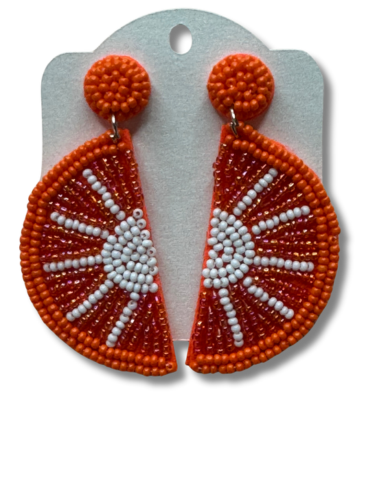 Orange beaded earrings