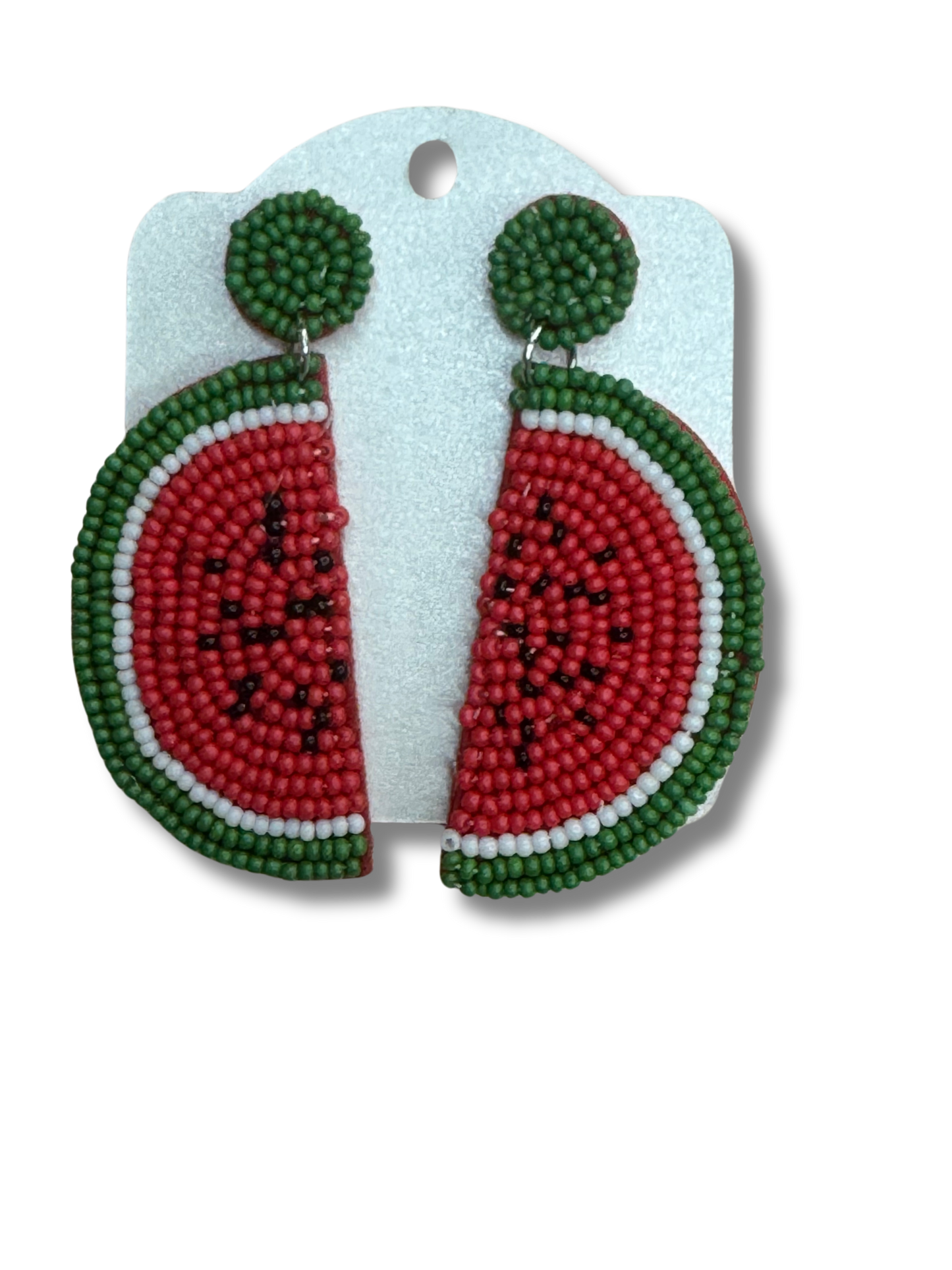 Watermelon beaded earrings
