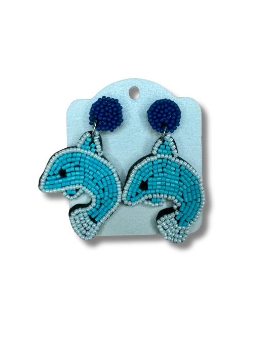 Dolphin beaded earrings