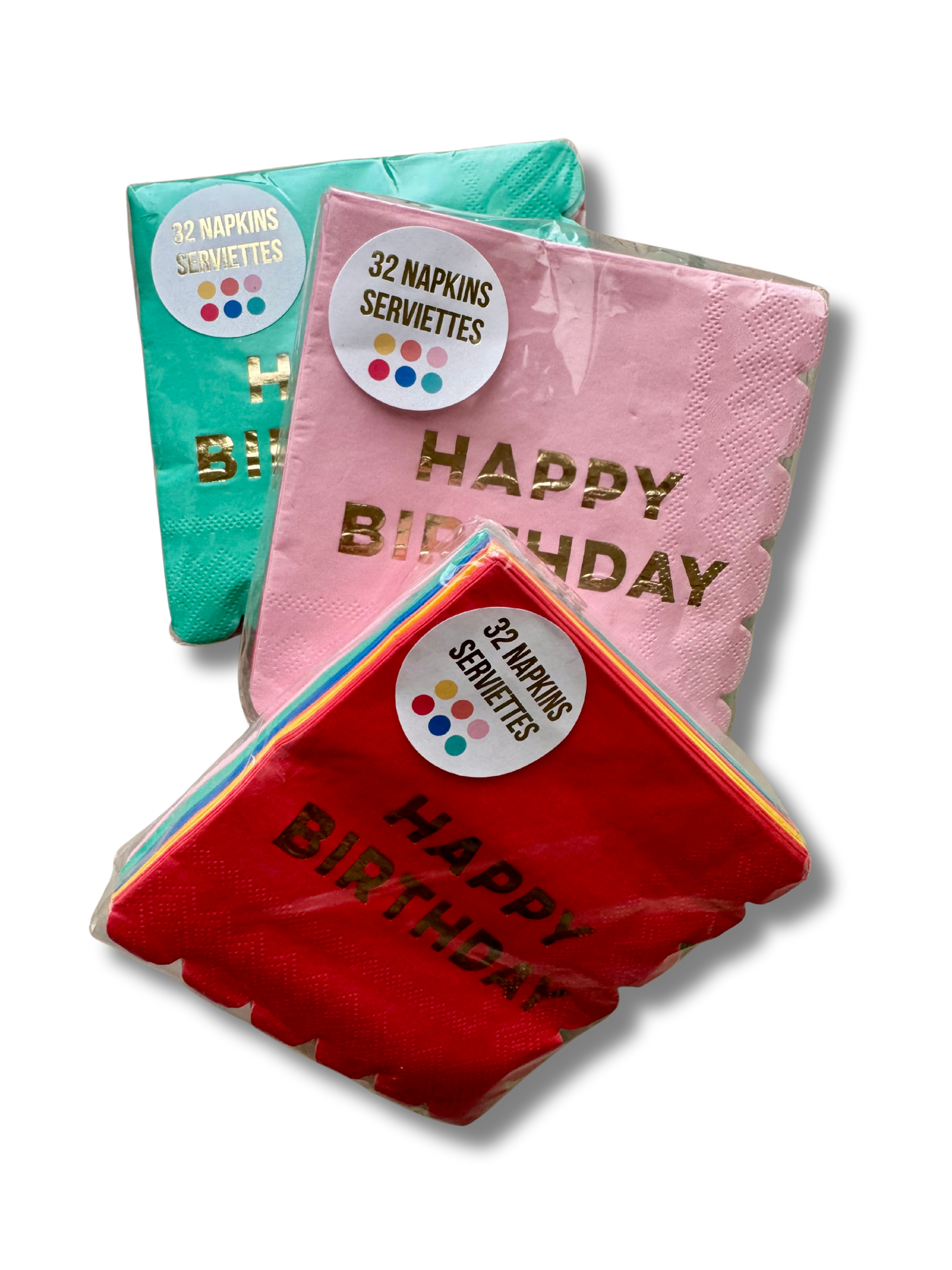 Happy B-Day Colorful Napkins - 32ct
